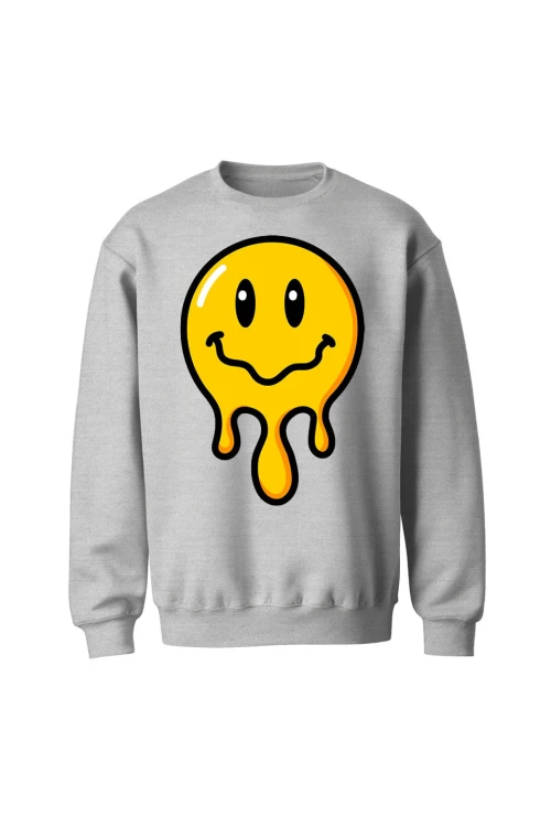 Bluza bez kaptura Smile - szara