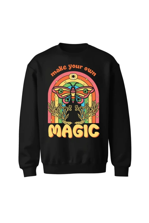 Bluza bez kaptura Magic Butterfly - czarna