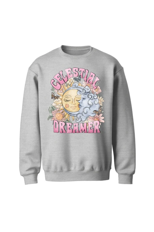 Bluza bez kaptura Celestial Dreamer - szara
