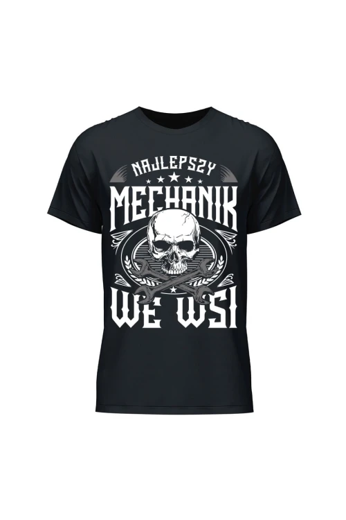 Koszulka męska Najlepszy mechanik we wsi - czarna