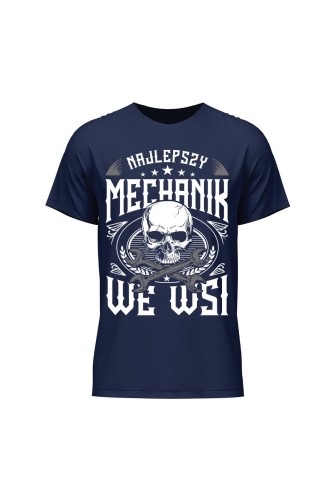 Koszulka męska Najlepszy mechanik we wsi - granatowa