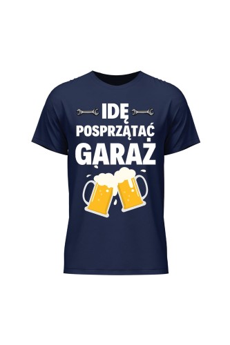 Koszulka męska Idę posprzątać garaż - granatowa