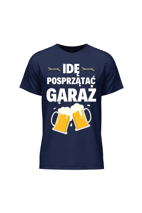 Koszulka męska Idę posprzątać garaż - granatowa