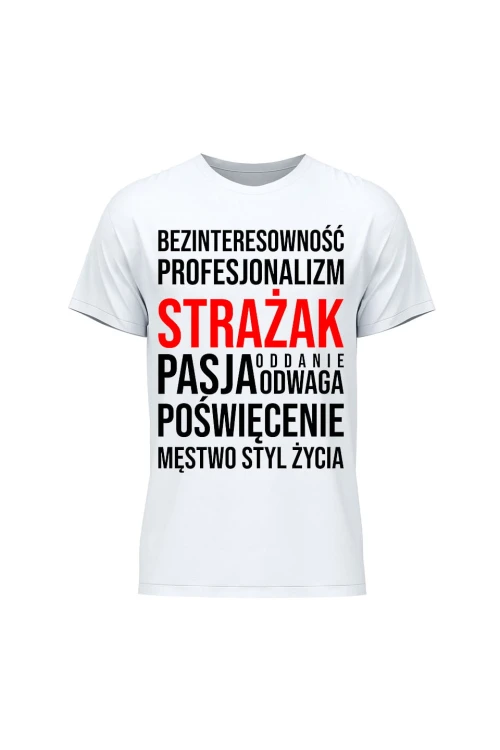 Koszulka męska Cechy strażaka - biała