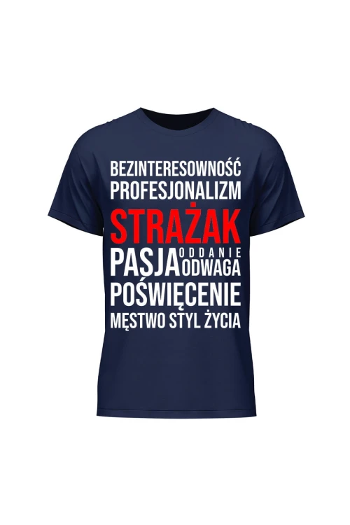 Koszulka męska Cechy strażaka - granatowa