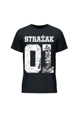 Koszulka męska Strażak 01 - czarna