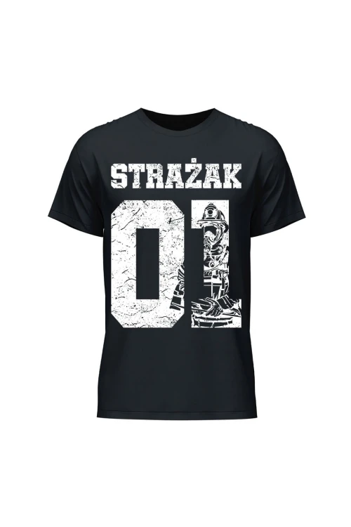 Koszulka męska Strażak 01 - czarna