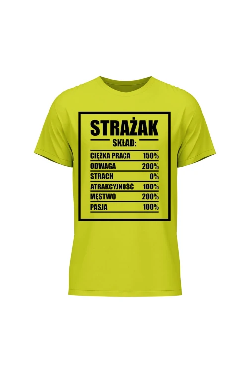 Koszulka męska Strażak skład - limonka