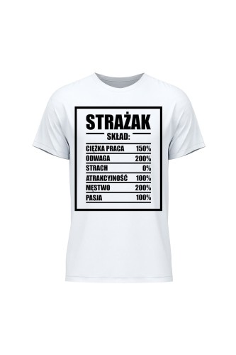 Koszulka męska Strażak skład - biała