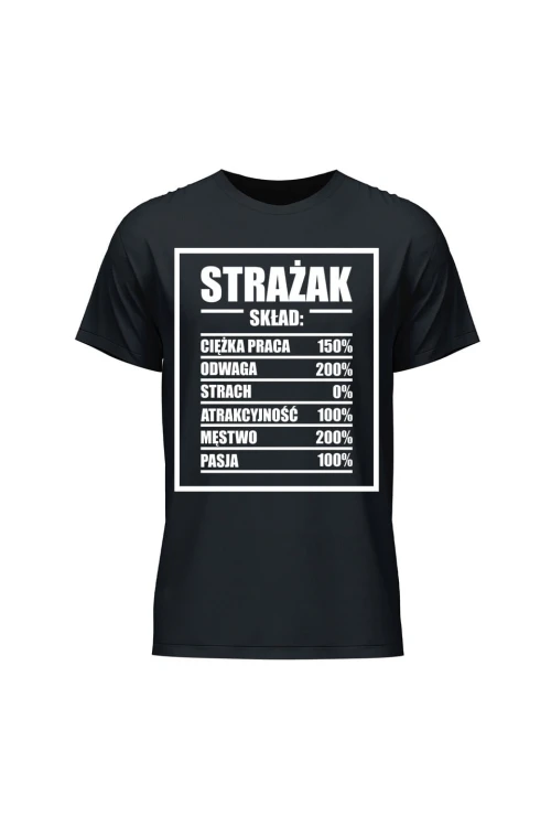 Koszulka męska Strażak skład - czarna