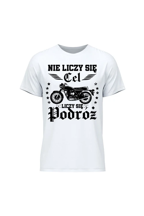 Koszulka męska Nie liczy się cel liczy się podróż - biała