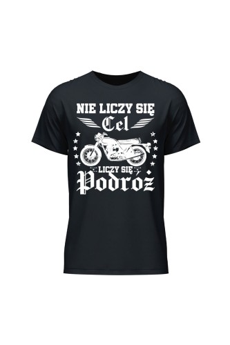 Koszulka męska Nie liczy się cel liczy się podróż - czarna