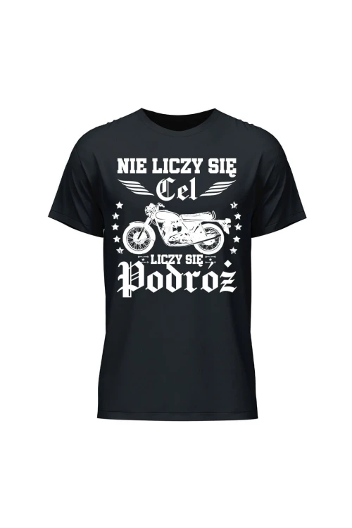 Koszulka męska Nie liczy się cel liczy się podróż - czarna