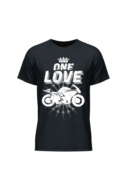 Koszulka męska One Love Motocykle - czarna