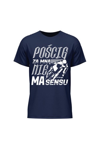Koszulka męska Pościg za mną nie ma sensu - granatowa