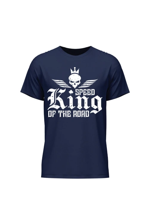Koszulka męska Speed king of the road - granatowa