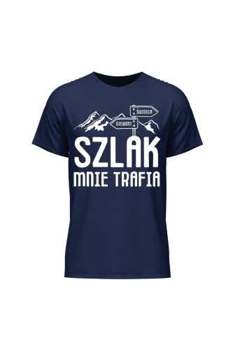 Koszulka męska Szlak mnie trafia - granatowa