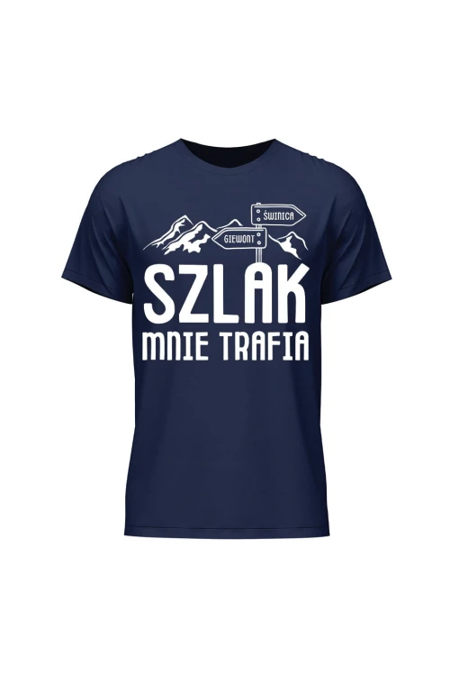 Koszulka męska Szlak mnie trafia - granatowa