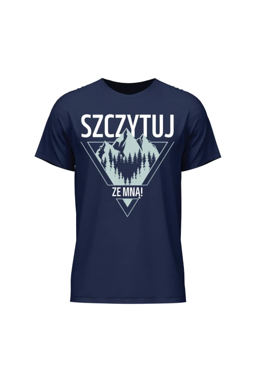 Koszulka męska Szczytuj ze mną - granatowa