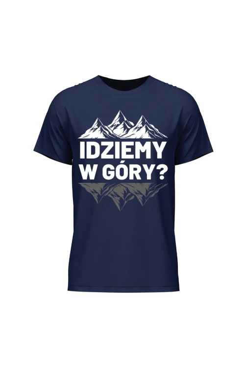 Koszulka męska Idziemy w góry - granatowa