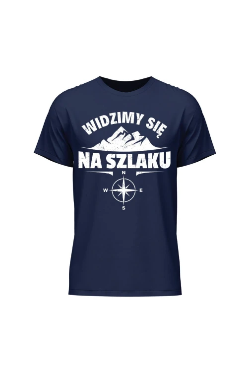 Koszulka męska Widzimy się na szlaku - granatowa