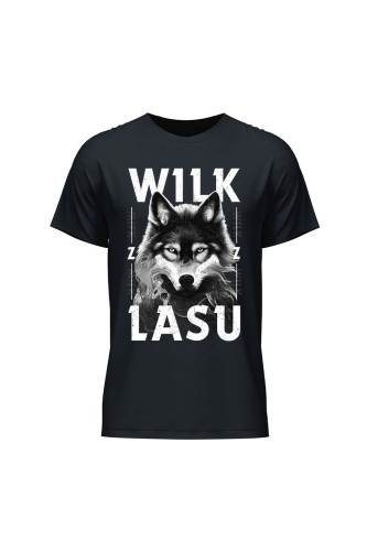 Koszulka męska Wilk z lasu - czarna