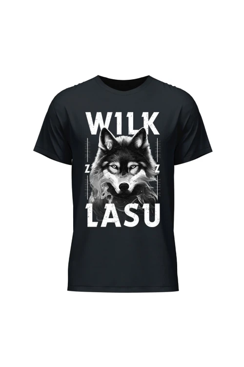 Koszulka męska Wilk z lasu - czarna