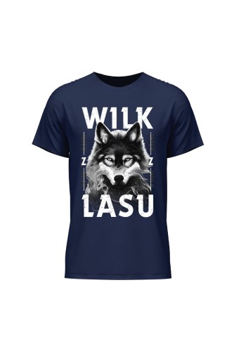 Koszulka męska Wilk z lasu - granatowa