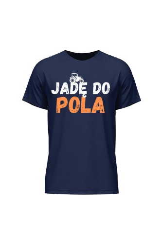 Koszulka męska Jadę do pola - granatowa