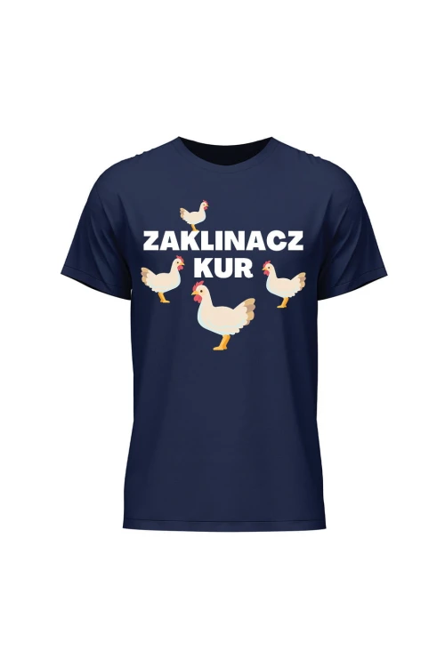Koszulka męska Zaklinacz kur - granatowa
