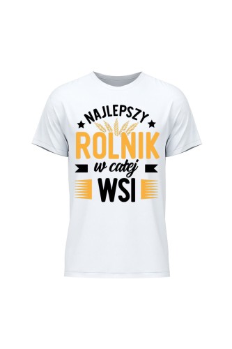 Koszulka męska Najlepszy rolnik w całej wsi - biała
