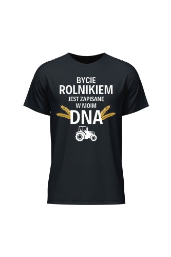 Koszulka męska Bycie rolnikiem jest zapisane w moim DNA - czarna