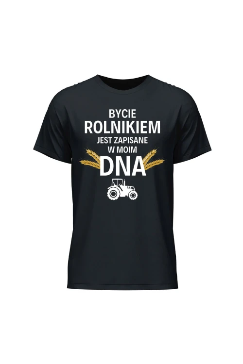 Koszulka męska Bycie rolnikiem jest zapisane w moim DNA - czarna