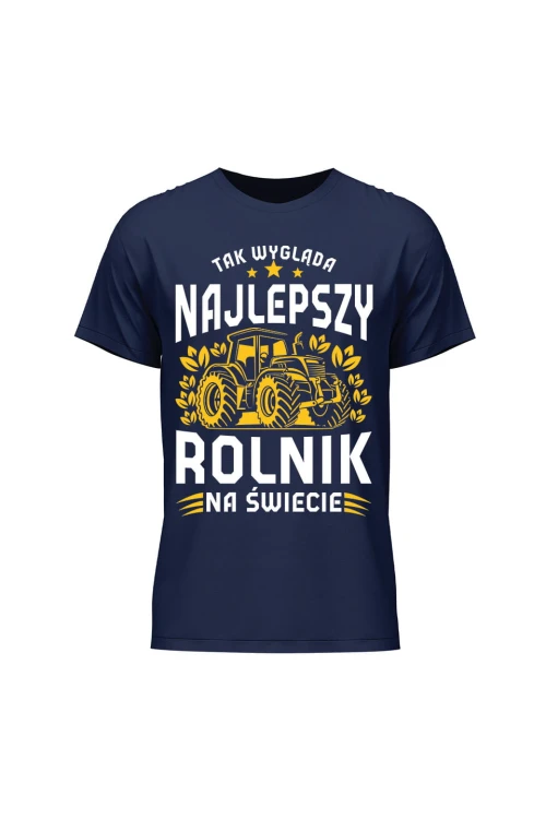 Koszulka męska Najlepszy rolnik na świecie - granatowa