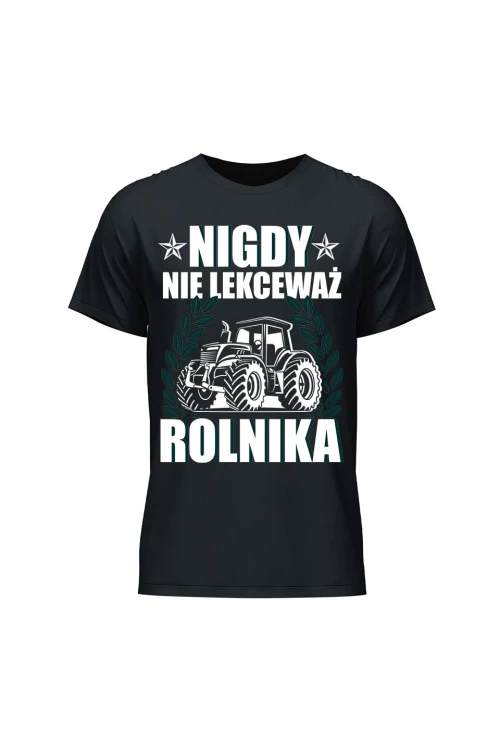 Koszulka męska Nigdy nie lekceważ rolnika - czarna