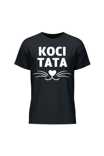 Koszulka męska Koci tata - czarna