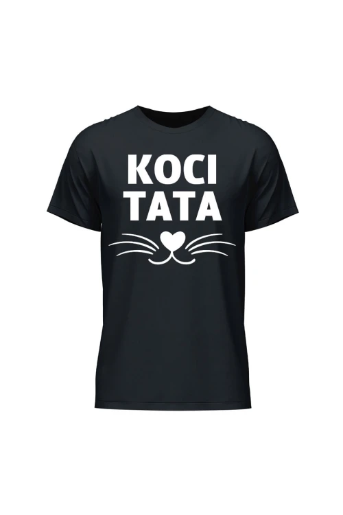 Koszulka męska Koci tata - czarna