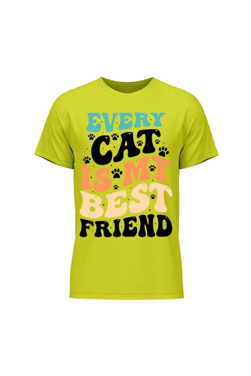 Koszulka męska Every Cat is My Best Friend - limonka