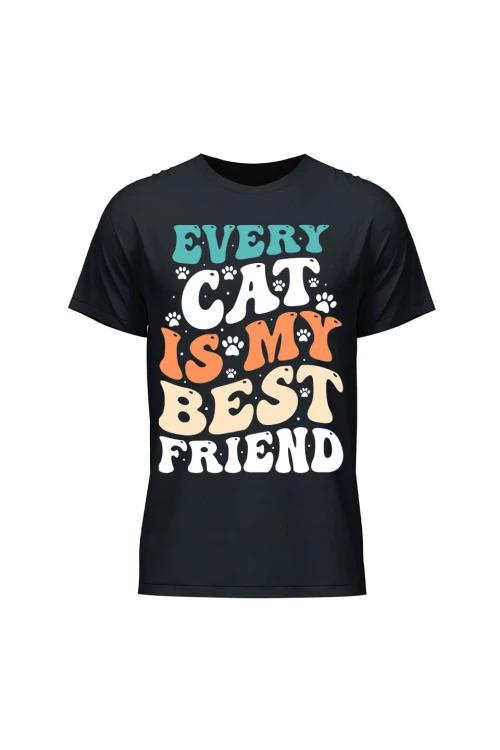 Koszulka męska Every Cat is My Best Friend - czarna