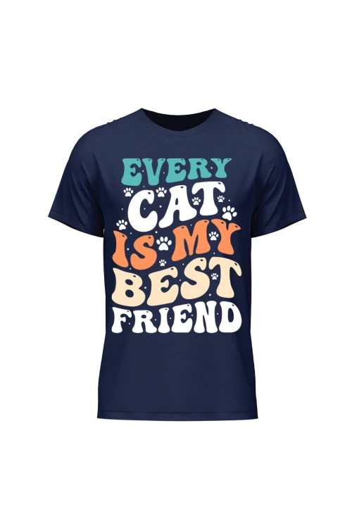 Koszulka męska Every Cat is My Best Friend - granatowa