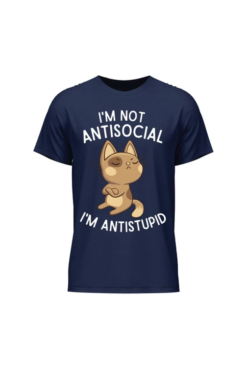 Koszulka męska I'm not antisocial - granatowa