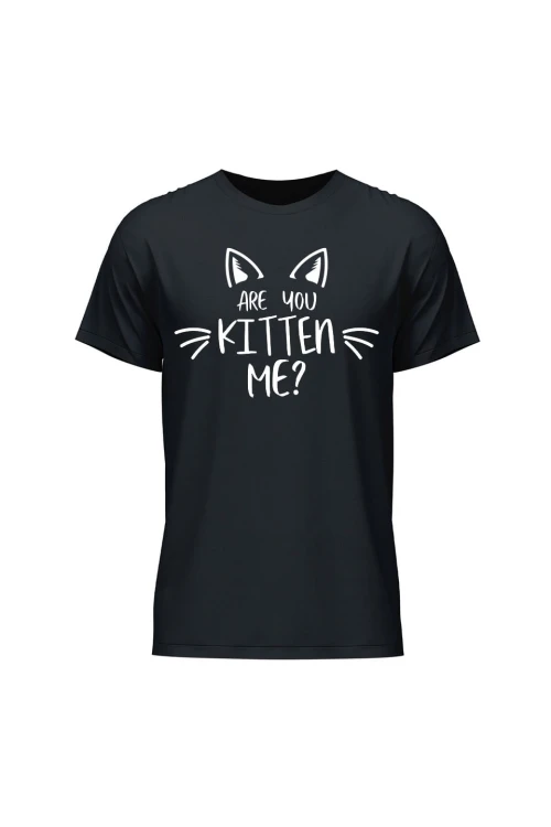 Koszulka męska Are you kitten me? - czarna