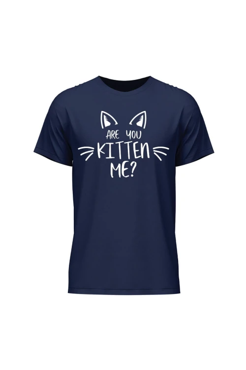 Koszulka męska Are you kitten me? - granatowa