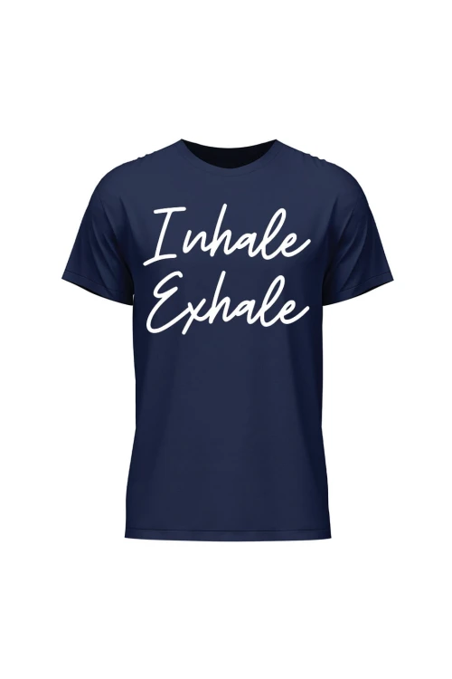 Koszulka męska Inhale Exhale - granatowa