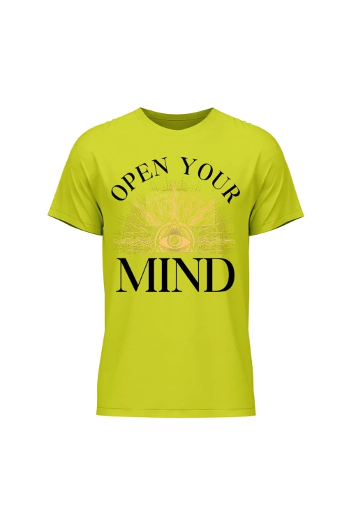 Koszulka męska Open your mind - limonka