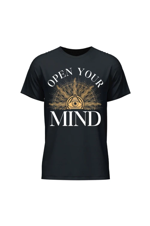 Koszulka męska Open your mind - czarna