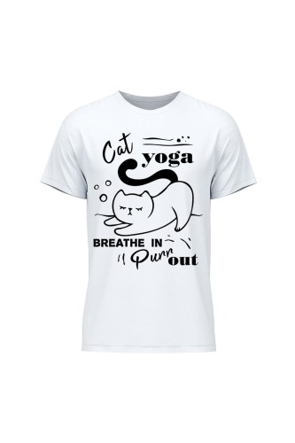 Koszulka męska Cat Yoga - biała