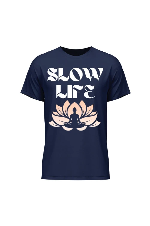 Koszulka męska Slow life - granatowa