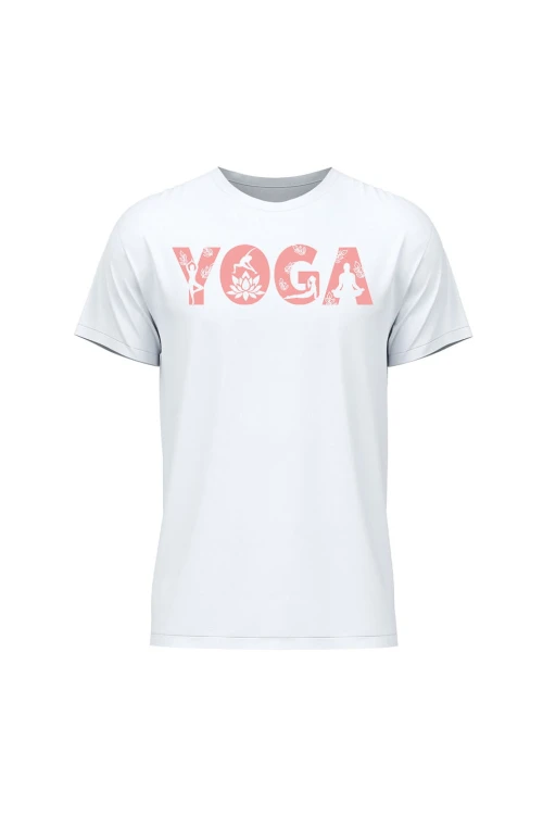Koszulka męska Yoga Napis - biała