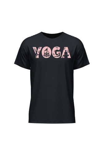 Koszulka męska Yoga Napis - czarna